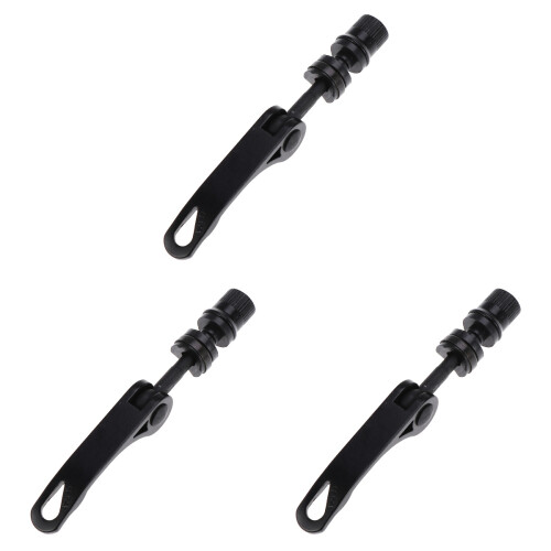3Pièces Skewer Vélo Libération Rapide Aluminium Noir Usage Réparation 1