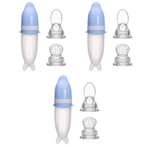 3Pièces Cuillères Bébé Silicone Squeeze Facile À Utiliser 2