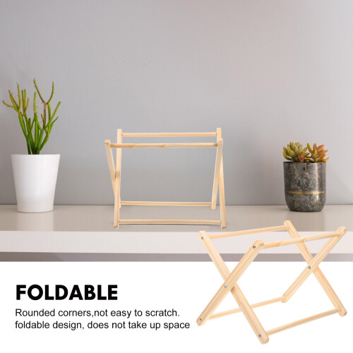 1Ensemble Porte-Revue En Bois Avec Structure Macramé Pour Décor 2