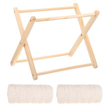 1Ensemble Porte-Revue En Bois Avec Structure Macramé Pour Décor
