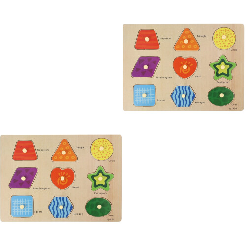 2Ensembles Puzzle Bois Éducatif Couleurs Assorties Jouet D'assemblage 2