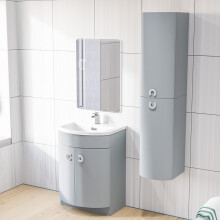 Nes Home Matte Grey 600mm Freestanding Basin Vanity Unit & Wall Bathroom Storage