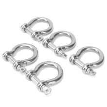 5pcs Stainless Steel Bow Shackle D-Ring Anchor M10 320kg Load Outdoor