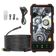 1080P Inspection Camera Endoscope Camera with Light Industrial Borescope Snake Camera High Definition Lens IP67Waterproof Triple Lens Semi Rigid