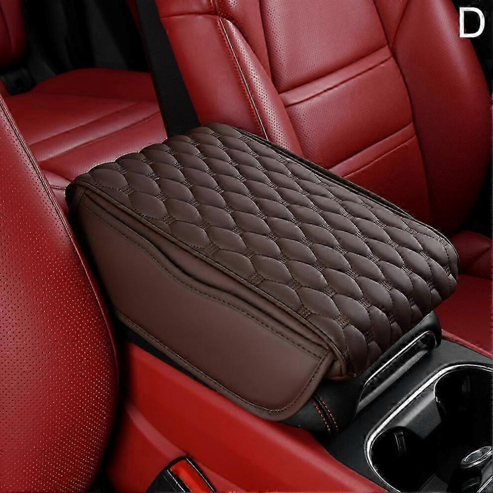 Car Armrest Box Heightening Pad Suitable For E-Class Memory Foam Diamond Pattern Brown 6901508033610