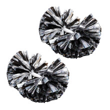 2Pièces Pompons D'animation Noirs Durables Pour Sport Et Fête En PVC