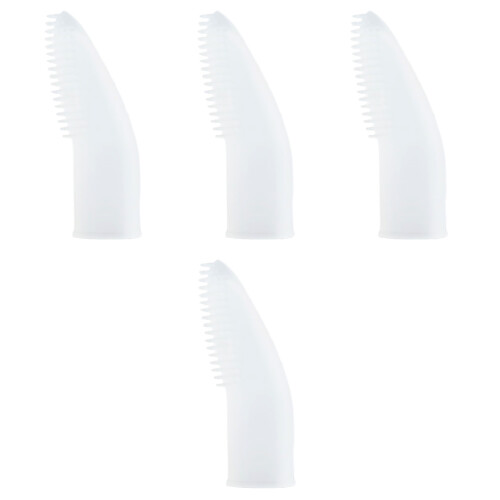 4Pièces Brossettes Silicone Blanches Nettoyage Dents Doux Chats 2