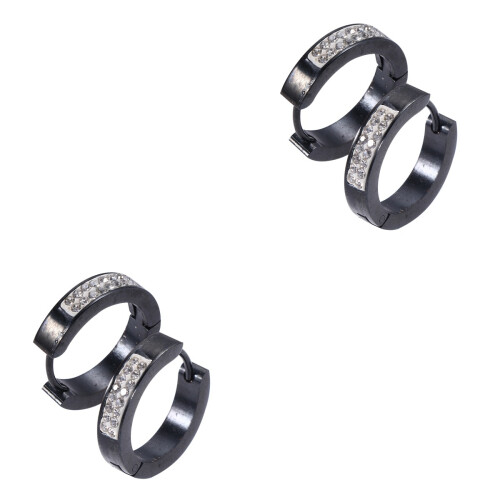 2Pièces Nez En Acier Noir Poli Pour 2