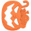 2Pièces Jouets Sensoriels Dentition Bébé Silicone Orange 3