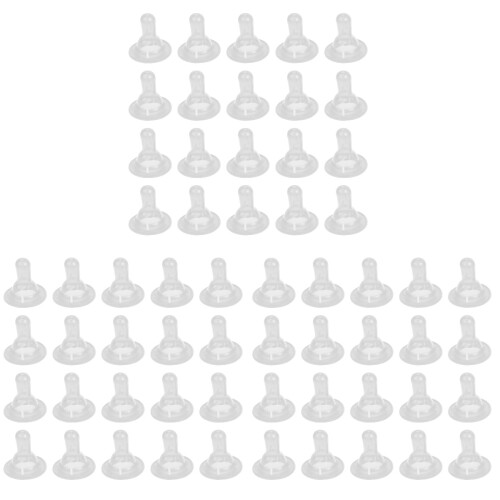 60Pièces Tétines Silicone Transparentes Usage 1