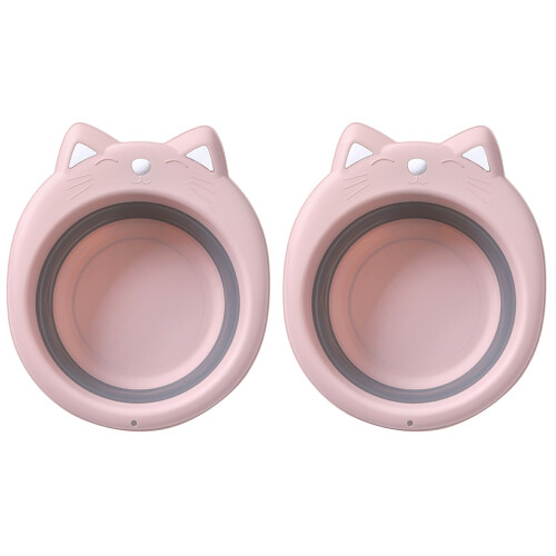 2Pièces Lavabos Pliables Rose Pour Bébé Voyage 1