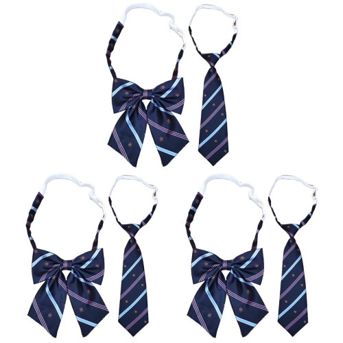 6Pièces Cravates Cosplay Décoratives Rayées Marine Résistantes 1