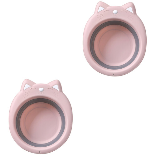 2Pièces Lavabos Pliables Rose Pour Bébé Voyage 2