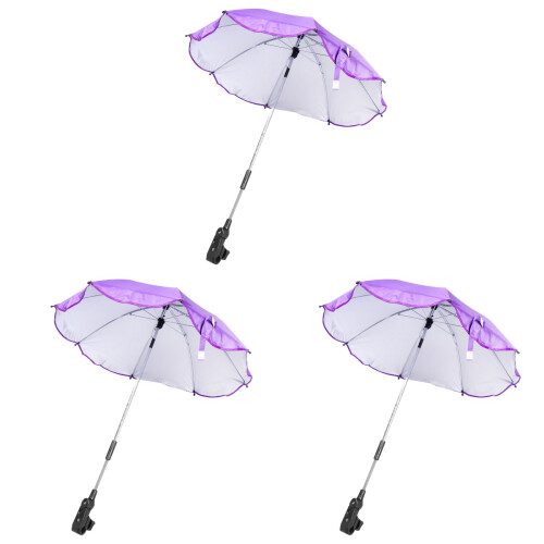 3Pièces Poussette Bébé Violet Compact Usage Longue Durée 1