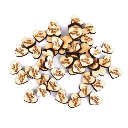 150Pièces Disques Bois En Forme De Just Married Pour Projets DIY