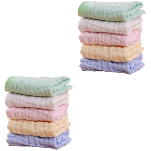 10Pièces Serviettes Mains Pur Douceur Variées 2