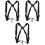 3Pièces Harnais Saxophone Nylon Noir Réglable Confortable Pour 3