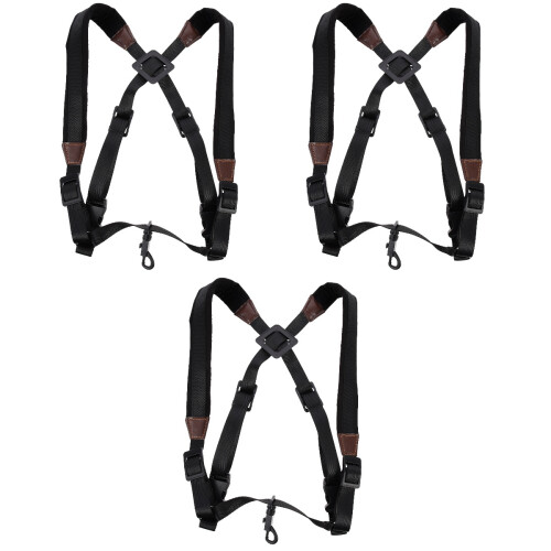 3Pièces Harnais Saxophone Nylon Noir Réglable Confortable Pour 2