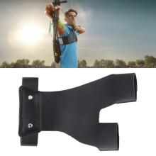 Archery Hand Guard Protector Artificial Leather Adjustable Black for Archers