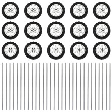 4Ensembles Axes Ronds Roues En Plastique Noir Pour Bricolage Jouets