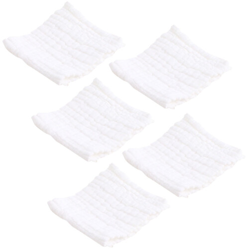10Pièces Serviette Bébé Douce Coton 12 Couches Multifonction Blanche