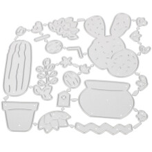 3Pièces Dies De Découpe Argenté Cactus Pour Scrapbook Cadeaux