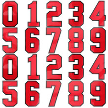 80Pcs Red Plastic Number Patches Embroidered for Clothing Bags Hats