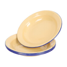 24Pcs Yellow Enamel Plates Multipurpose Fruit Pastry Serving Dish
