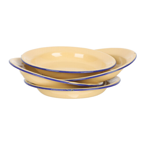 24Pcs Yellow Enamel Plates Multipurpose Fruit Pastry Serving Dish 2