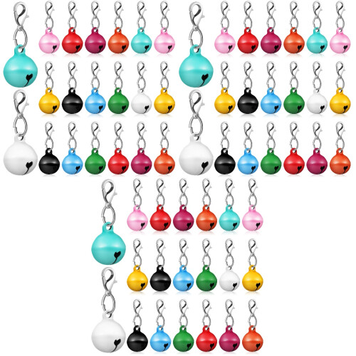 60Pcs Multi-Color Cat Collar Bells Delicate Copper Pet Collar Charms 1