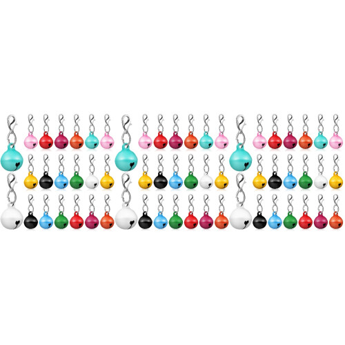60Pcs Multi-Color Cat Collar Bells Delicate Copper Pet Collar Charms 2