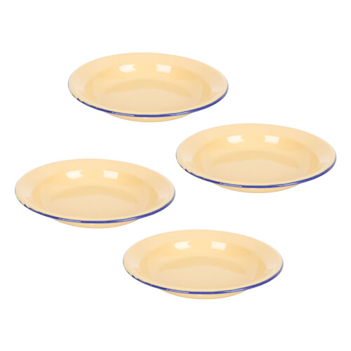 24Pcs Yellow Enamel Plates Multipurpose Fruit Pastry Serving Dish 1