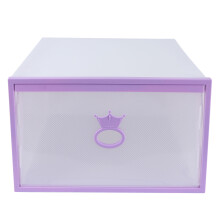 4Pcs Thickened Purple Plastic Drawer Style Shoe Storage Boxes