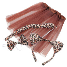 5Sets Assorted Color Leopard Costume Bow Tie Tail Ear Decor Set
