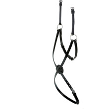(Full, Black) Collegiate Leather Mono Crown Grackle Noseband