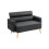 Small Faux Leather 2 Seater Sofa Settee - Black 1
