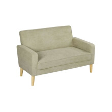 Two-Seater Velvet-Feel Sofa - Beige