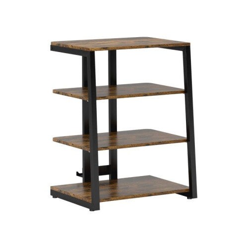 HiFi Stand, with Four Storage Shelves - Rustic Brown