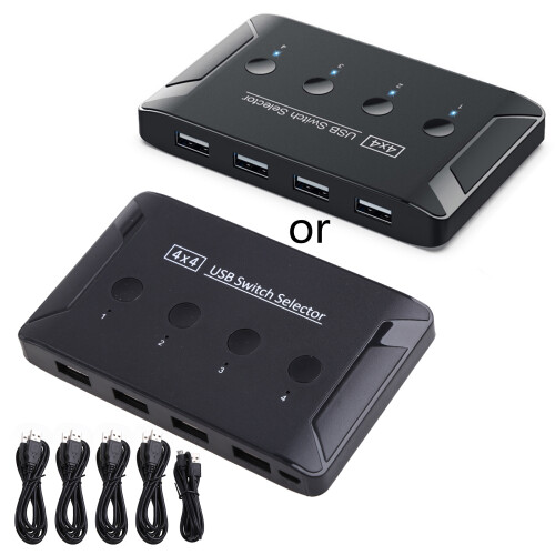 Commutateur USB 4 en 4 sorties 2.0 KVM, boîtier de commutation