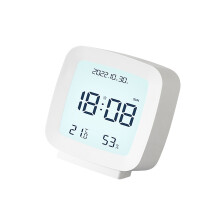 Kinder-LED-Digitalwecker mit Temperatur- und Luftfeuchtigkeitsanzeige, Weiß