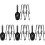 4Ensembles Pinces Pelle Multifonction Acier Noires Cuisine 2
