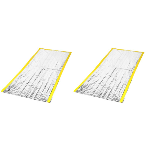 2Pièces De Couchage D'urgence Étanche Pour Camping Argent 1