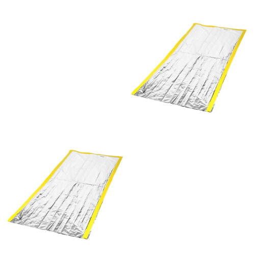 2Pièces De Couchage D'urgence Étanche Pour Camping Argent 2