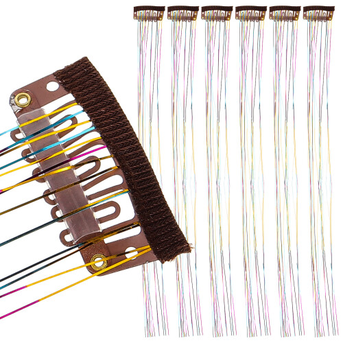 12Pièces Extensions De Tresses Tinsel Pailleté Clips Arc-En-
