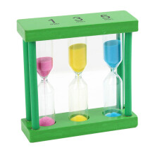 4Pièces Minuteur Original En Bois Verre Coloré Pour Enfants