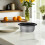 3Pièces Pots Cuiseur Dorés Antiadhésif Maison 4