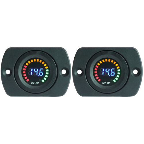 2Stk Auto Voltmeter Digitaldisplay Schwarz Spannungtester 1
