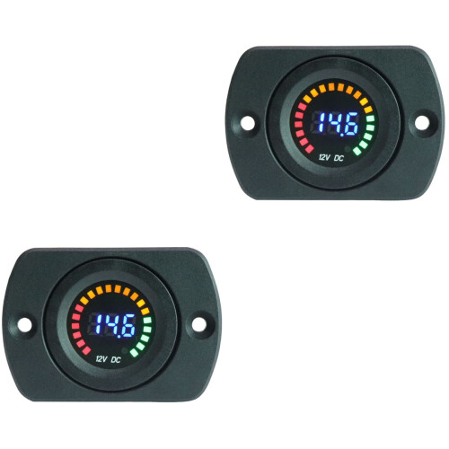 2Stk Auto Voltmeter Digitaldisplay Schwarz Spannungtester 2