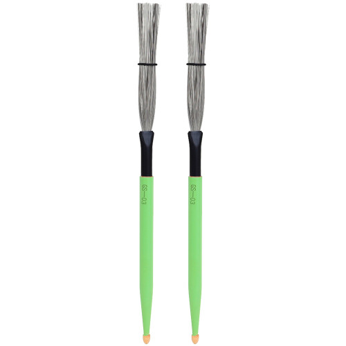5Paires Brosse Batterie Acier Vert Accessoire Instrument