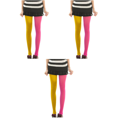 3Pcs Silk Stockings Women's Elastic Candy Tights 2